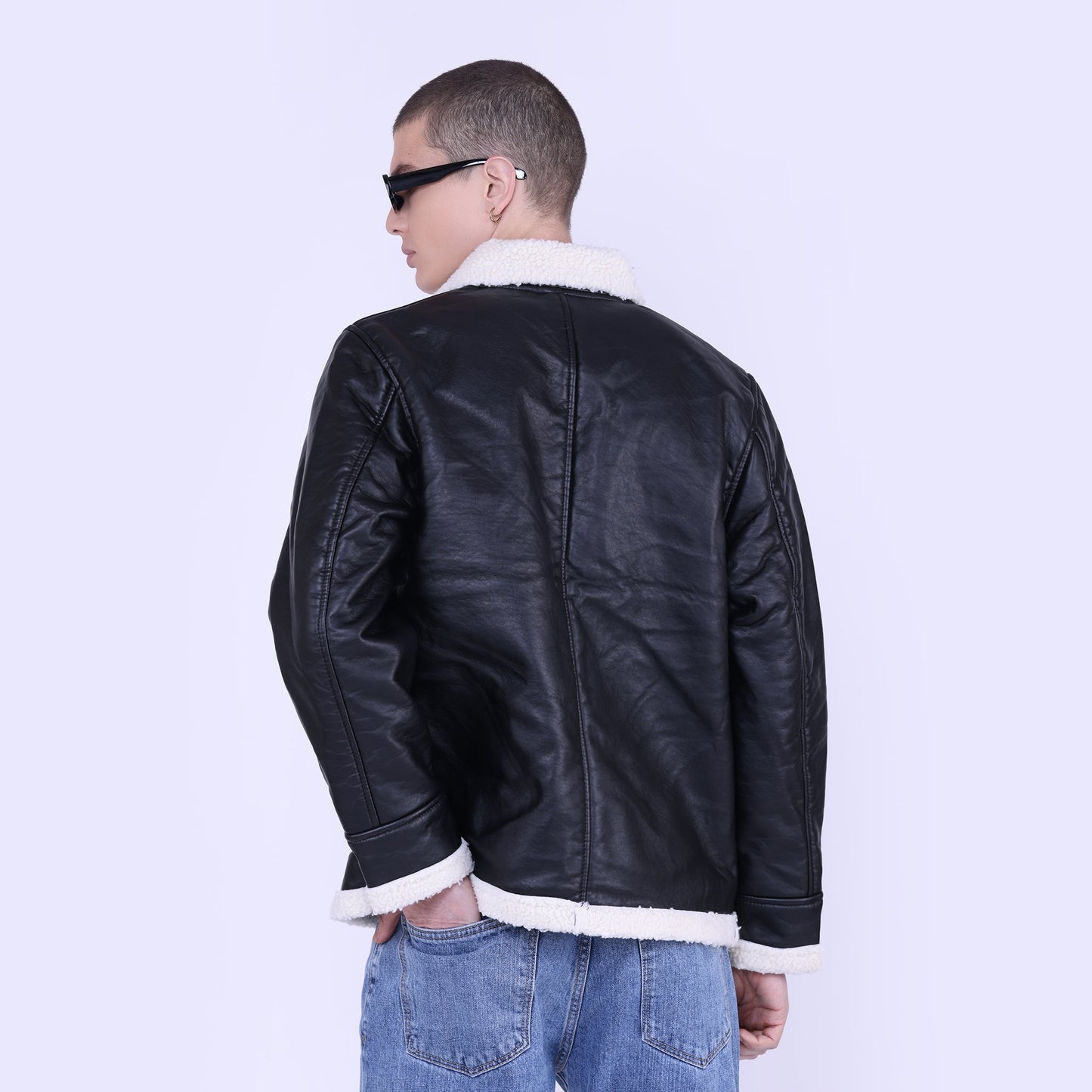 Faux leather Sherpa Jacket