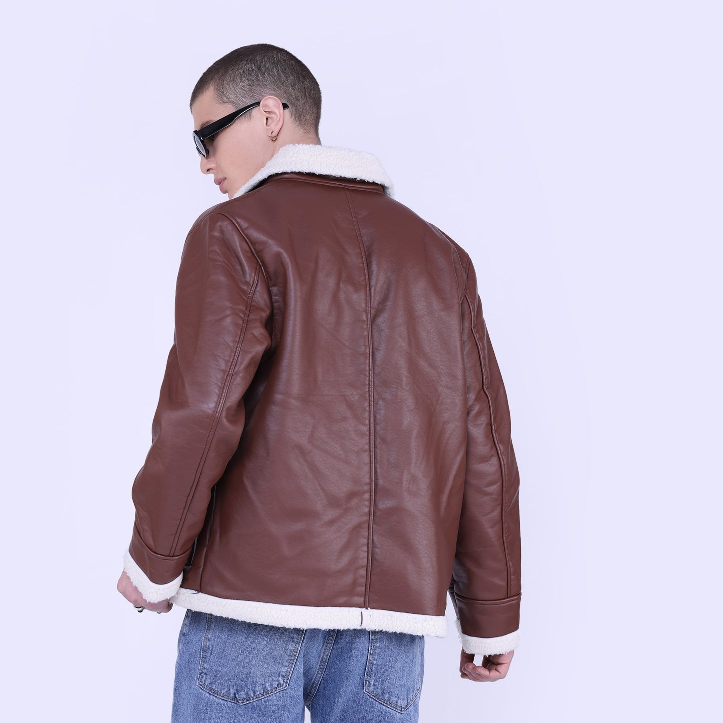 Faux leather Sherpa Jacket