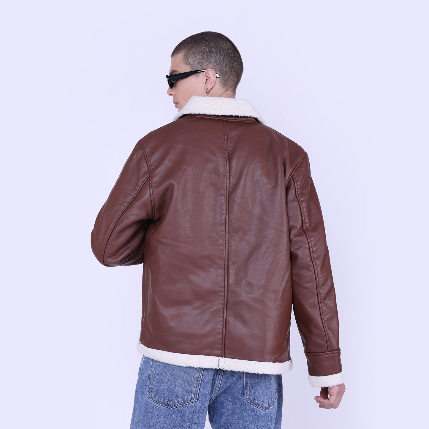 Faux leather Sherpa Jacket