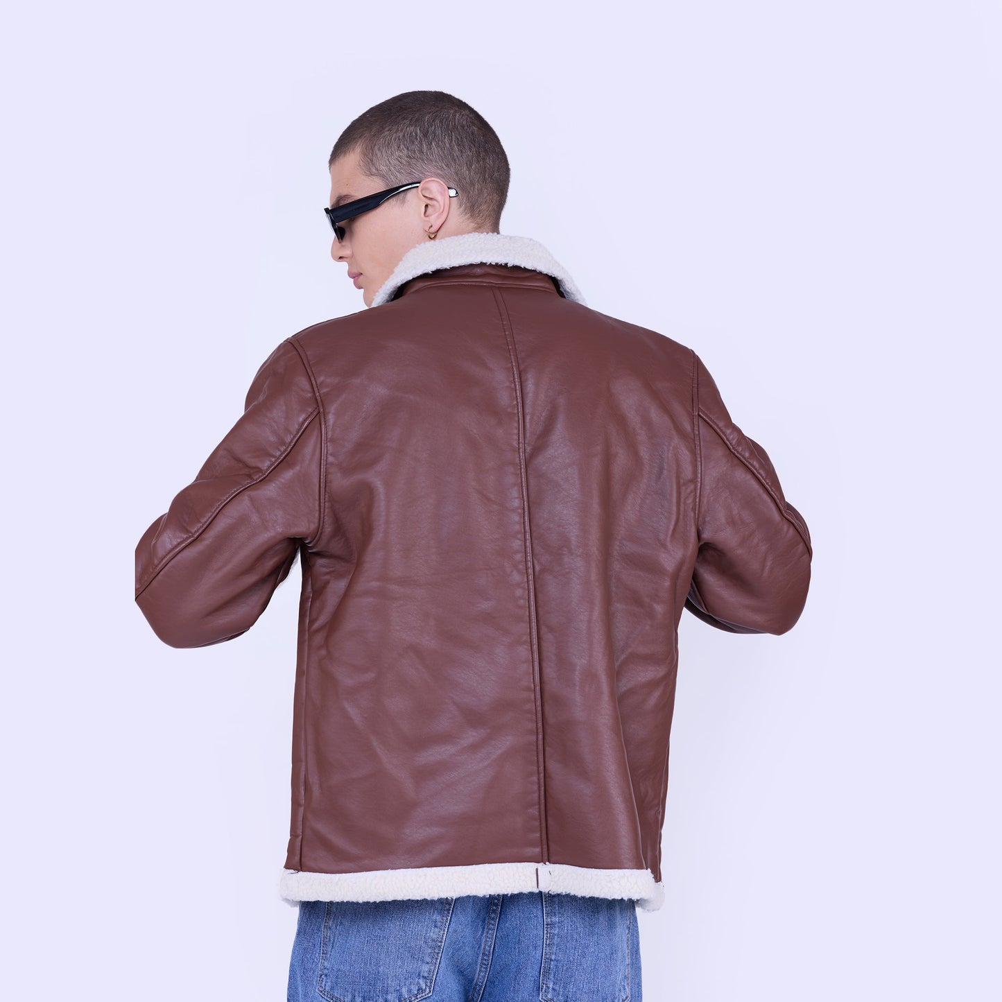 Faux leather Sherpa Jacket