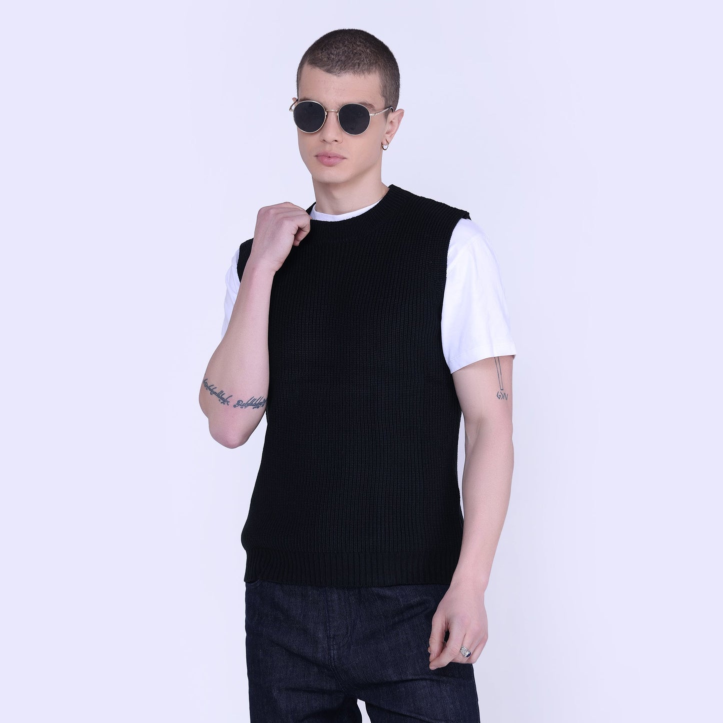 Textured Half Sweater