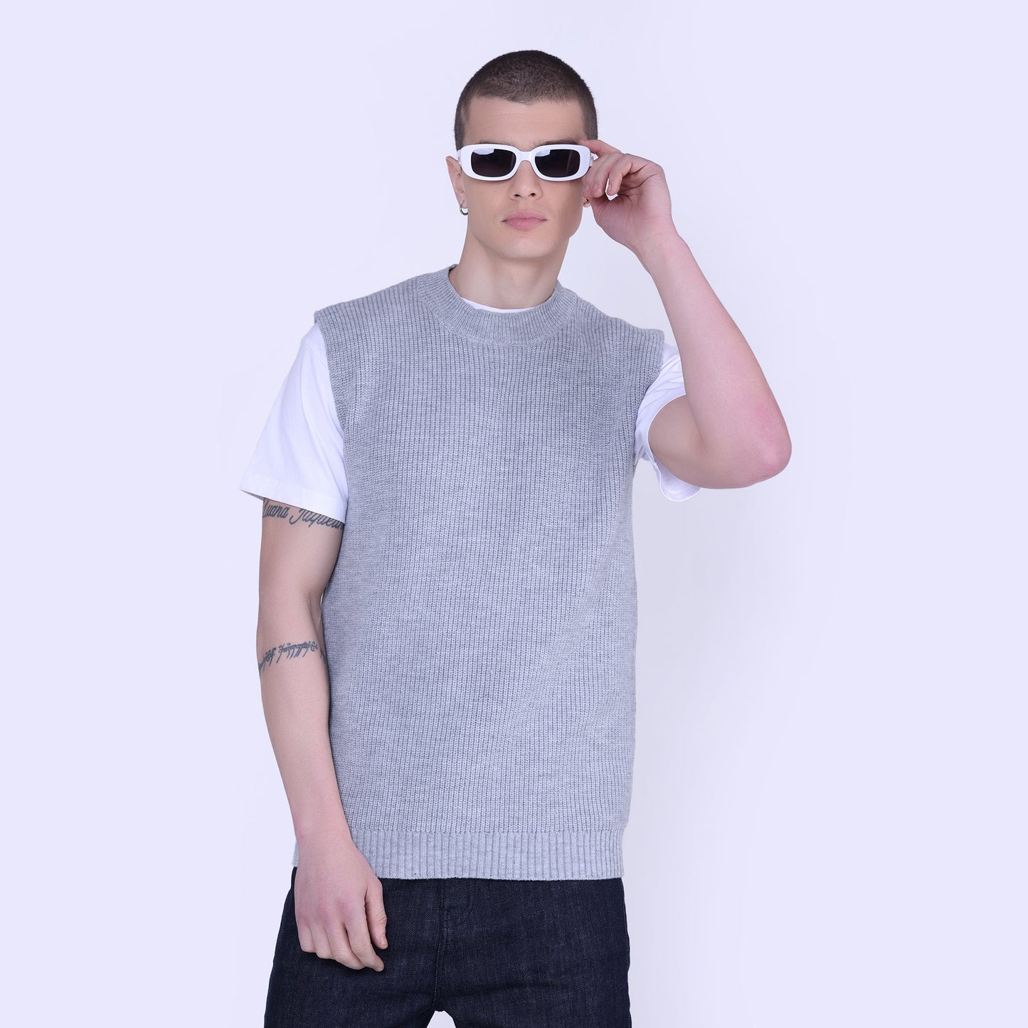 Textured Half Sweater