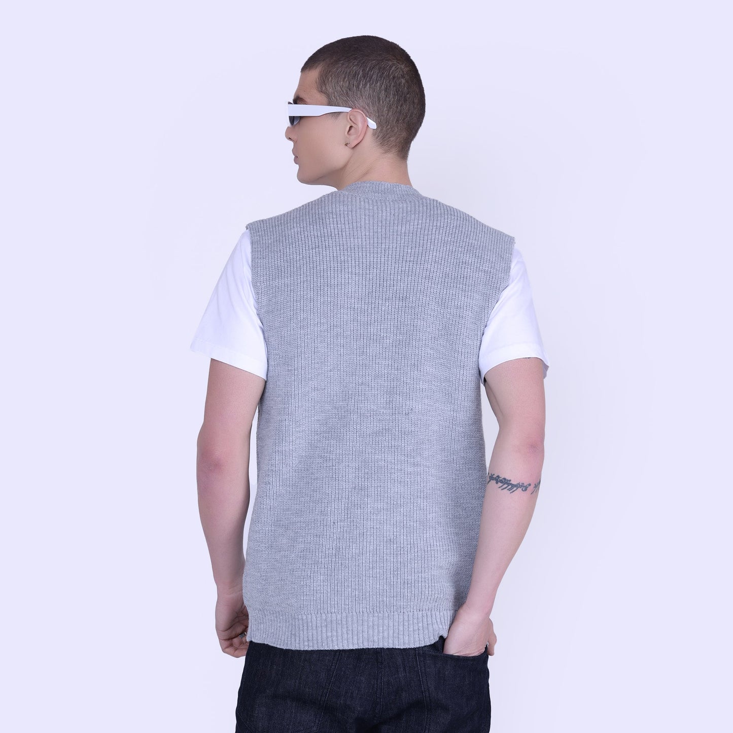 Textured Half Sweater