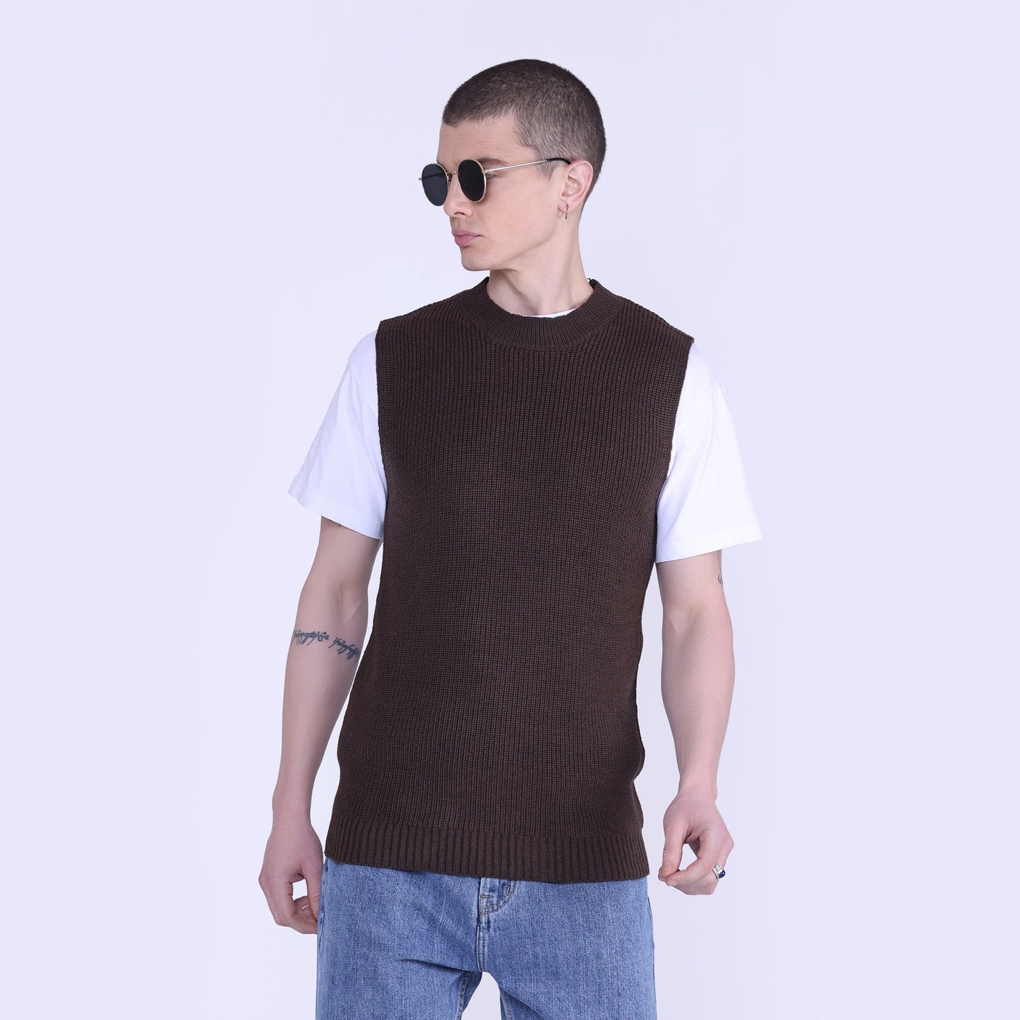Textured Half Sweater