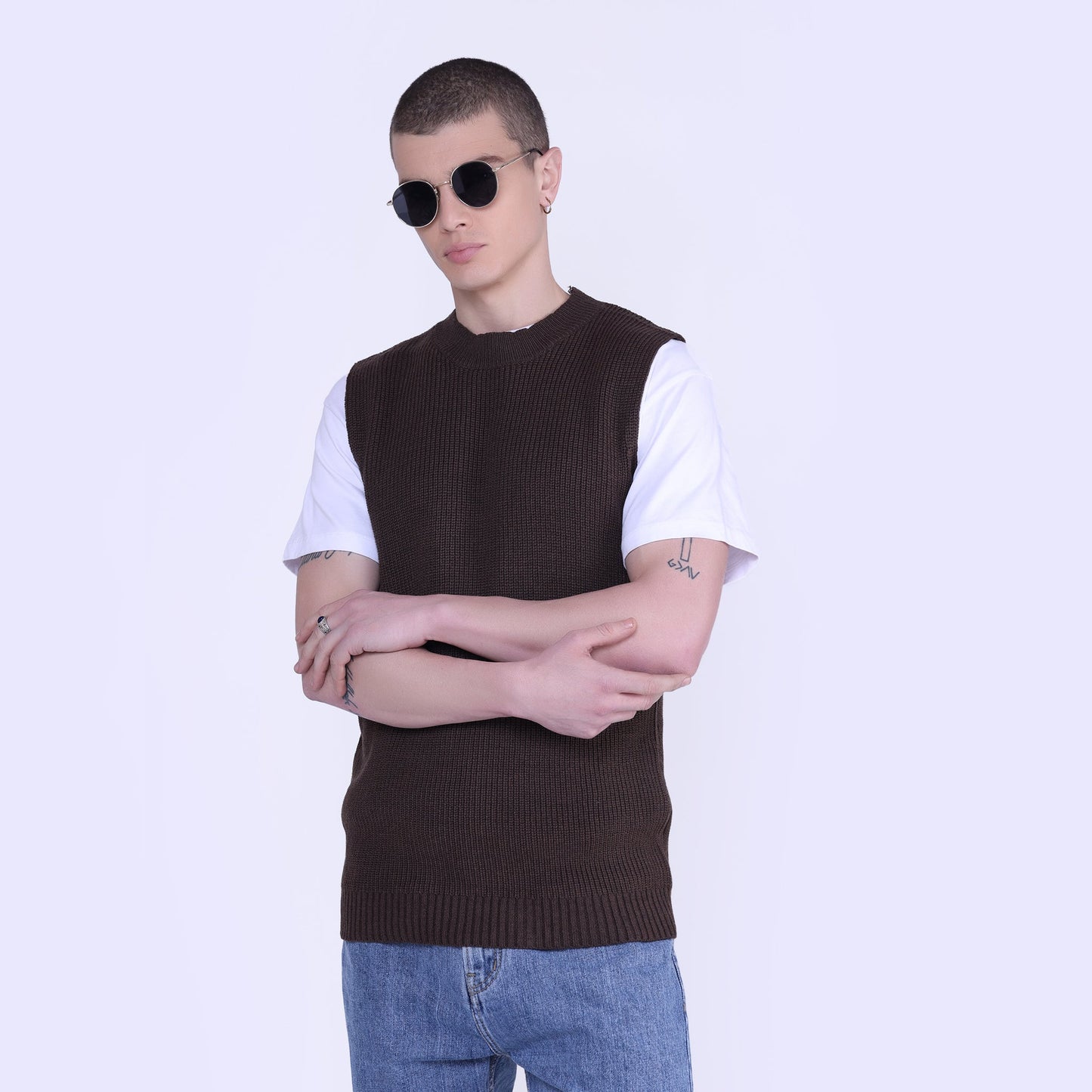 Textured Half Sweater