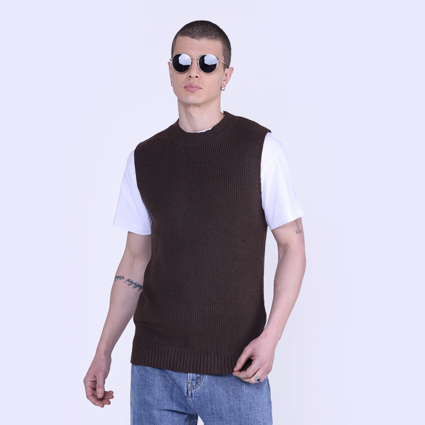 Textured Half Sweater