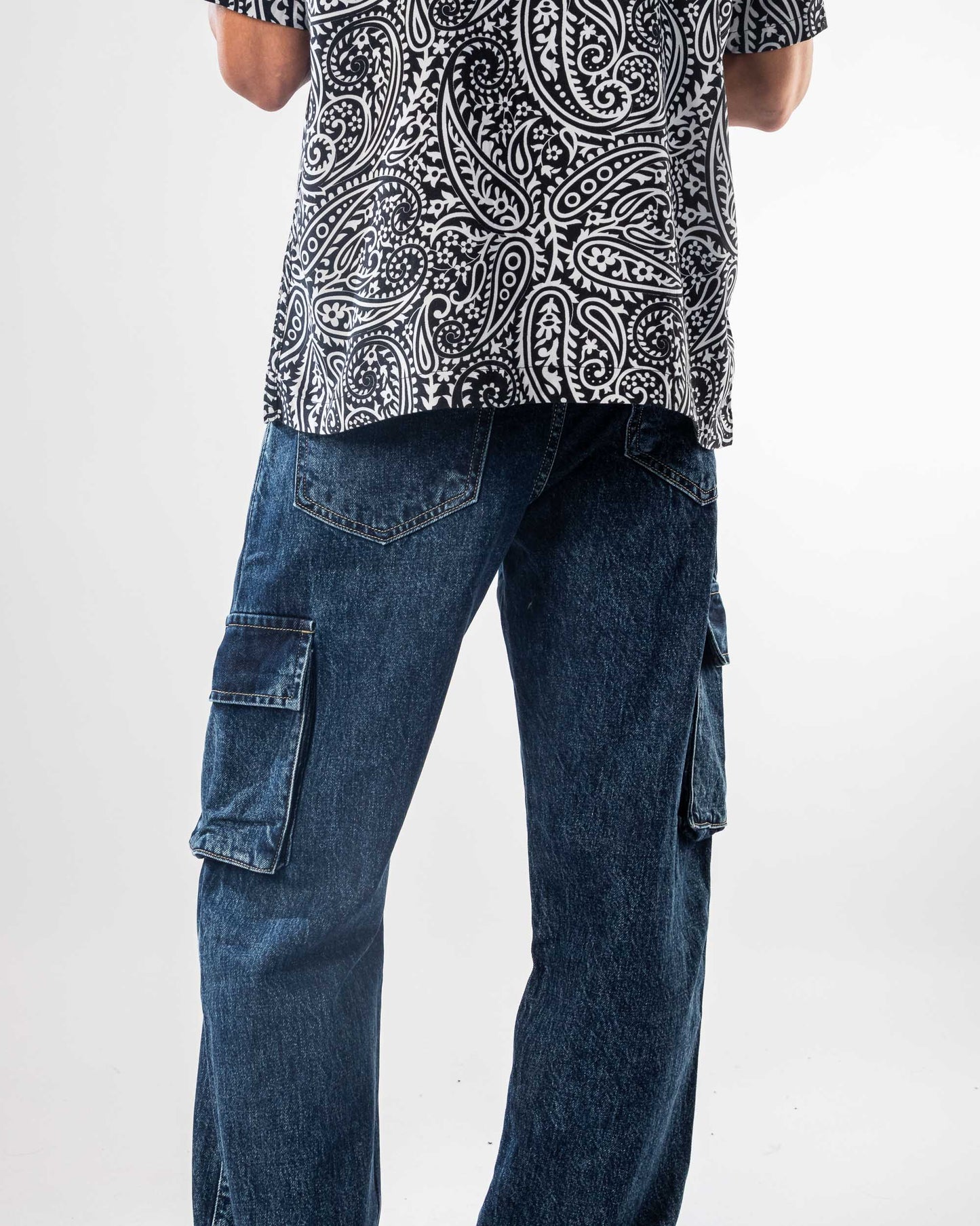DENIM CARGO PANTS