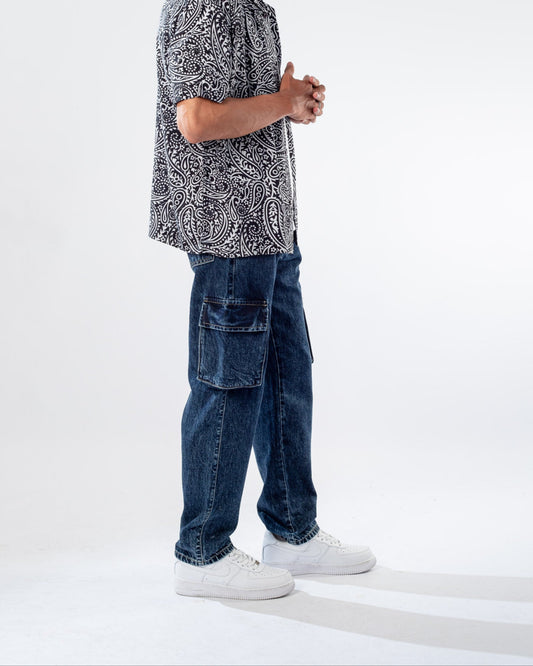 DENIM CARGO PANTS