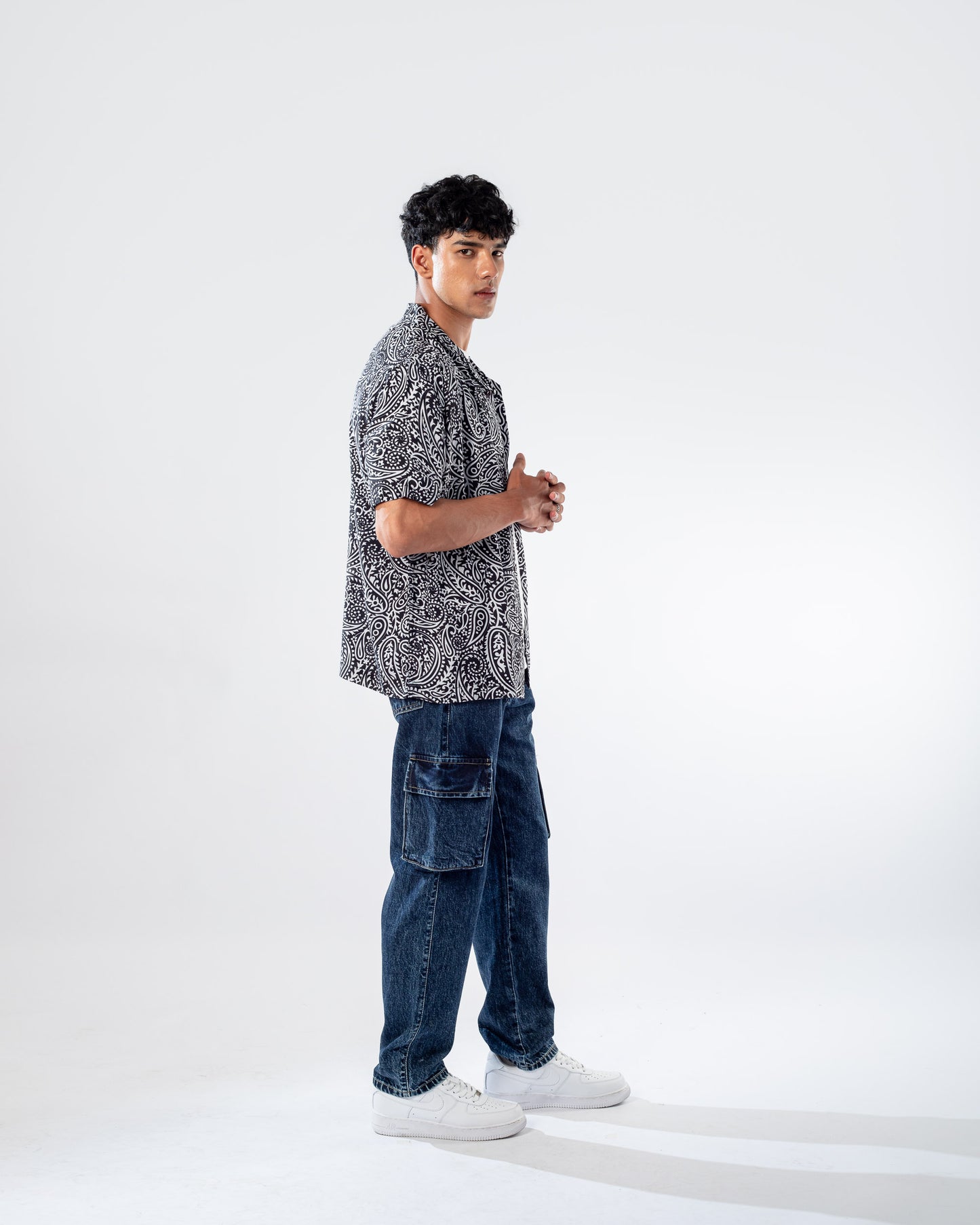 DENIM CARGO PANTS